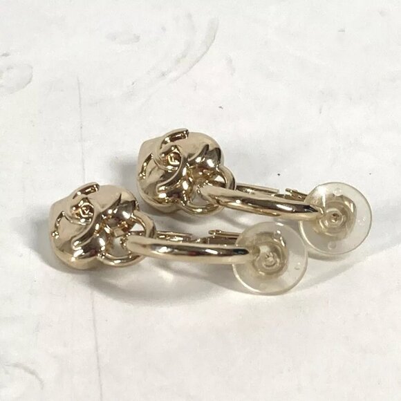 CHANEL 22B CC CC Mark Heart Accessories Earrings Metal Gold Unused - Picture 12 of 13